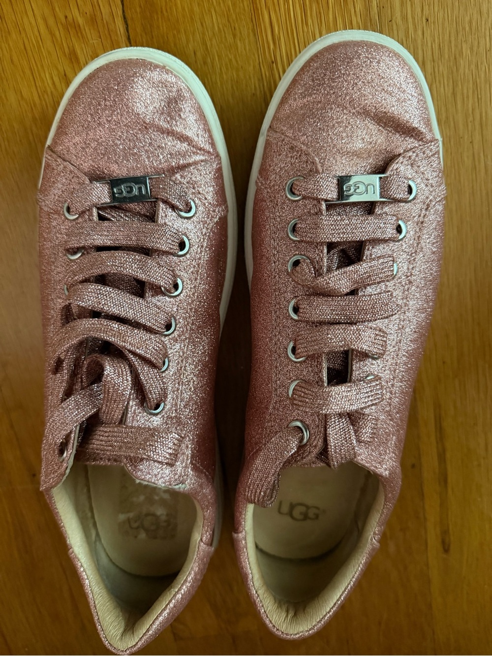 UGG Women's Rose Metallic Glitter Lace-Up Sneakers